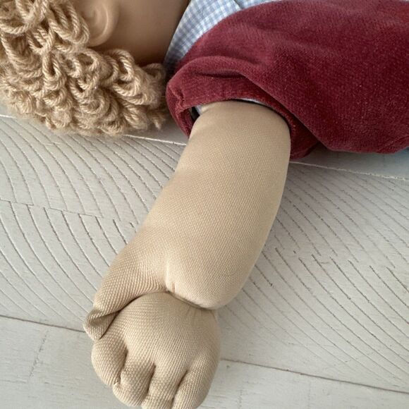 1982 VTG Cabbage Patch Kids Doll Boy Blonde Blue Eyes Dimples Jeans Vest Shoe - Picture 4 of 16